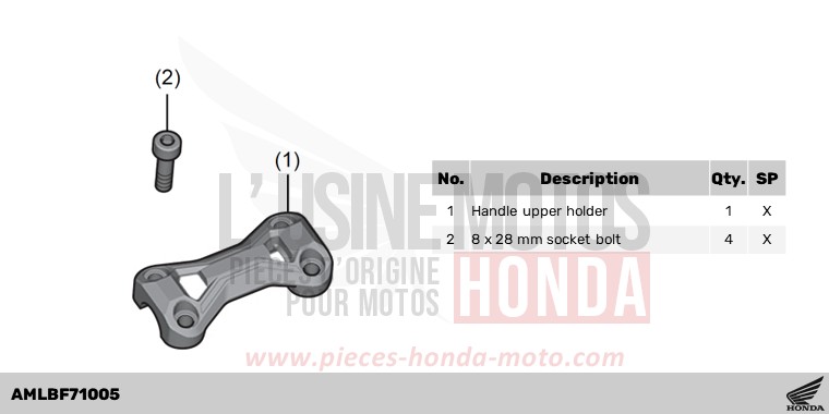 ALUMINIUM HANDELBAR HOLDER de Hornet 750 MAT IRIDIUM GRAY METALLIC (NHC64) 2023